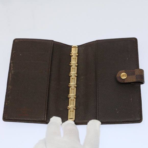 LOUIS VUITTON Damier Ebene Agenda PM Day Planner Cover R20029 LV Auth 58840 - Picture 9 of 16
